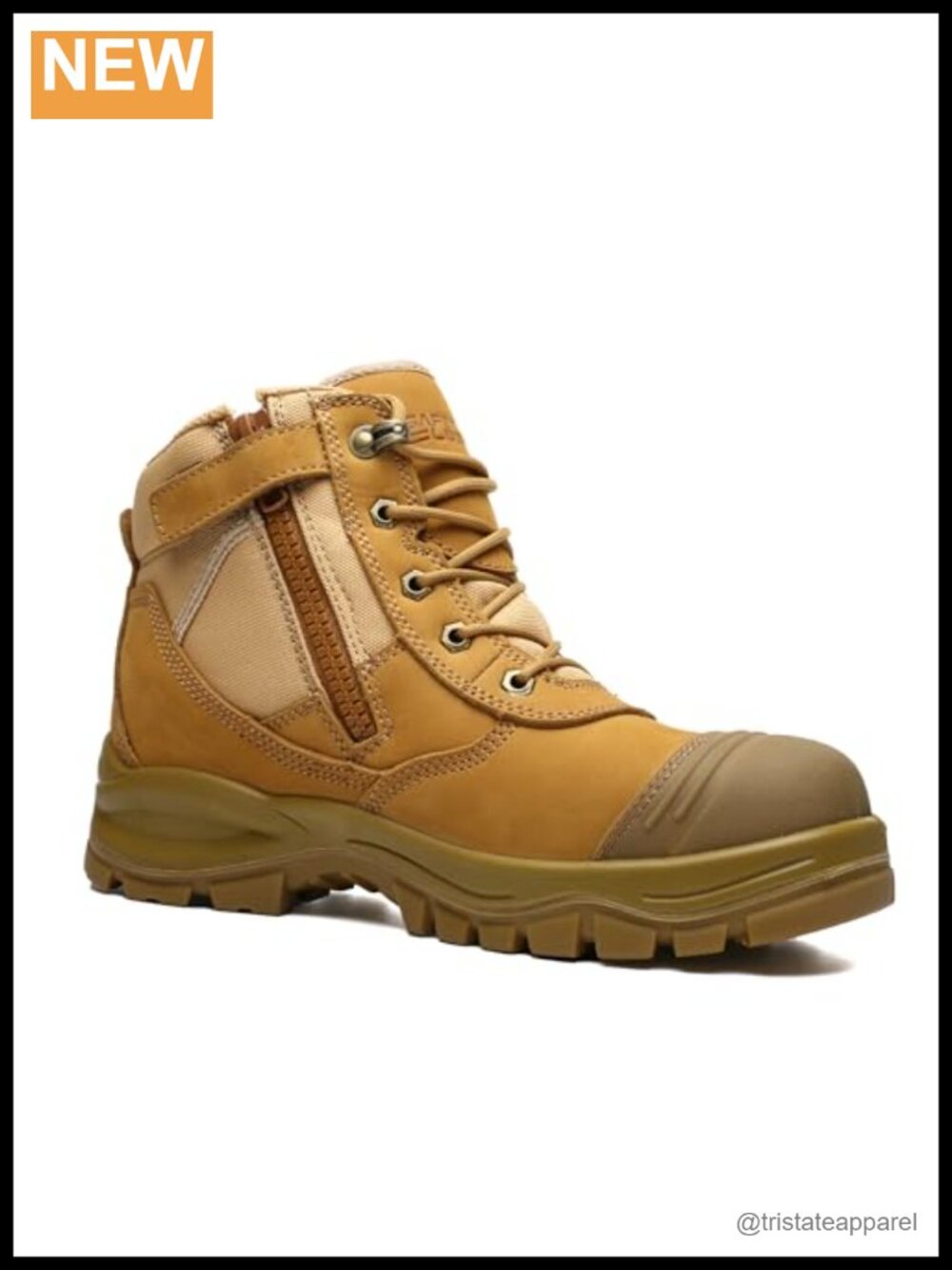 Composite Toe Side Zip Work Boots Leather Puncture Resistant